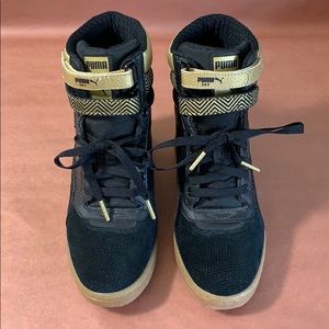 Puma high top wedge sneakers, Women’s size 9